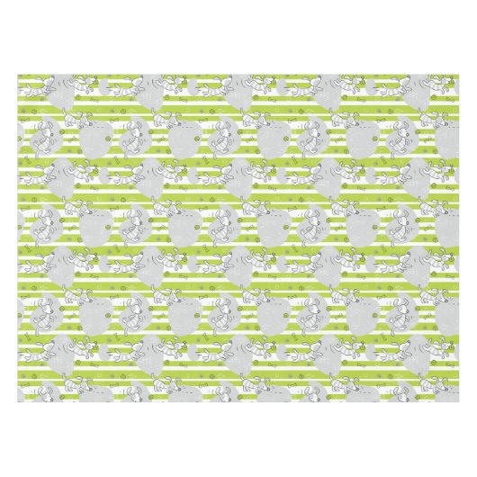 Hund, der Musterhintergrund spielt Tischdecke (Vorderseite (Horizontal))