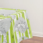 Hund, der Musterhintergrund spielt Tischdecke (Beispiel)