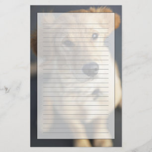 Hund, der oben schaut briefpapier