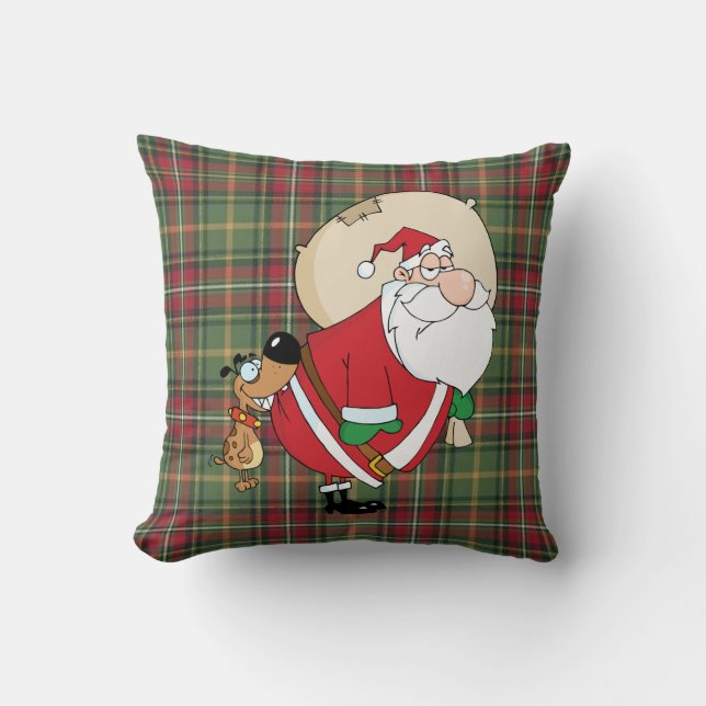 Hund, der Smoking beißt Kissen (Vorderseite)