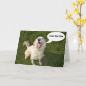 Hund, der Templete spricht Karte (Gelbe Blume)