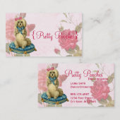 Hund, der Vintage Blumengeschäfts-Karte pflegt Visitenkarte (Vorne/Hinten)