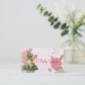 Hund, der Vintage Blumengeschäfts-Karte pflegt Visitenkarte (Stehend Vorderseite)