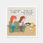 Hund, der Wein gießt, wenn er nicht Kacke Serviette (Vorderseite)