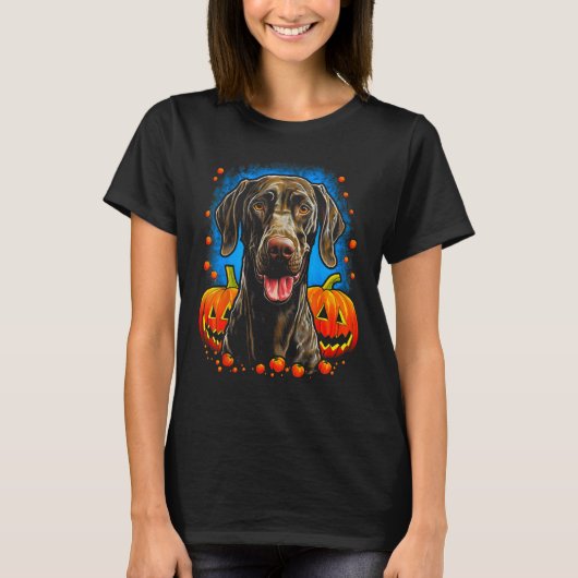 Hund Deutsch Kurzhaar Halloween Pumpkin 1 T-Shirt (Vorderseite)