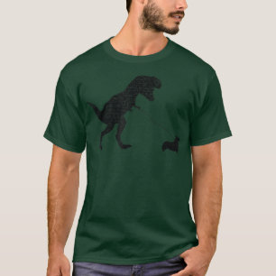 Hund Dinosaurier Vintag Tyrannosaurus Re & Corgi T-Shirt