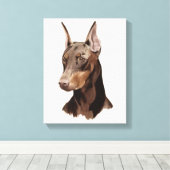 Hund Doberman! Schönes Portrait auf der Leinwand! Leinwanddruck (Insitu (Holzboden))