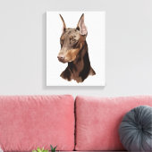 Hund Doberman! Schönes Portrait auf der Leinwand! Leinwanddruck (Insitu (Wohnzimmer))