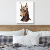 Hund Doberman! Schönes Portrait auf der Leinwand! Leinwanddruck (Insitu (Schlafzimmer))