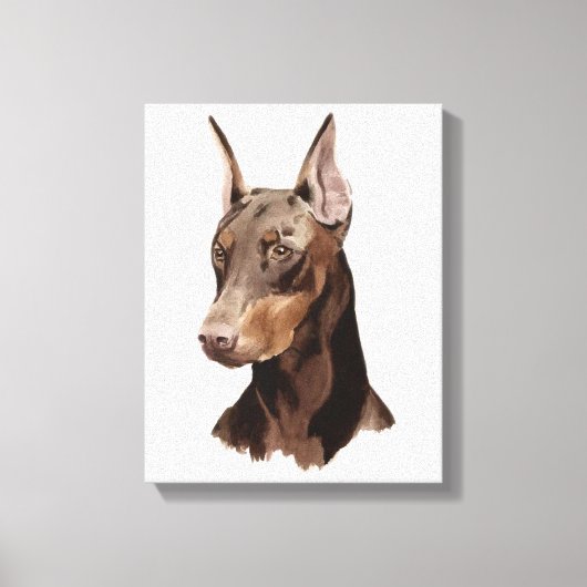 Hund Doberman! Schönes Portrait auf der Leinwand! Leinwanddruck (Vorderseite)