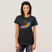 Hund Dobermann Pinscher Surfer T-Shirt (Vorne ganz)