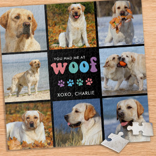 Hund du hattest mich WOOF Custom 8 Foto Collage Re Puzzle