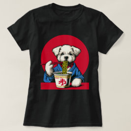 Hund Eating Ramen Noodles Niedliche Vintage japani T-Shirt