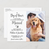Hund Ehrenrettung Hochzeit speichern Datum Postkar (Vorne/Hinten)