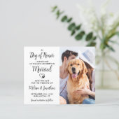 Hund Ehrenrettung Hochzeit speichern Datum Postkar (Stehend Vorderseite)