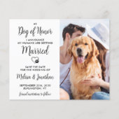 Hund Ehrenrettung Hochzeit speichern Datum Postkar (Vorderseite)