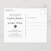 Hund Ehrenrettung Hochzeit speichern Datum Postkar (Rückseite)