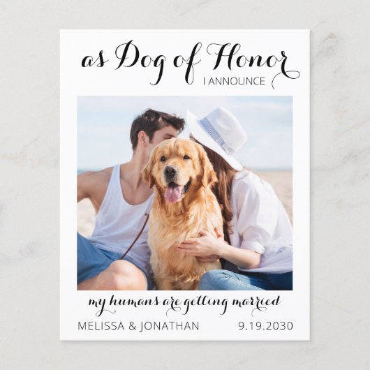 Hund Ehrenrettung Hochzeit speichern Datum Postkar (Vorderseite)