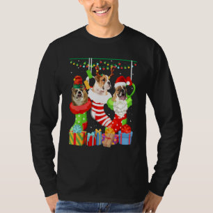 Hund English Bulldog Weihnachts Socken Xmas Schla T-Shirt