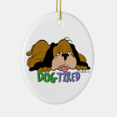 Hund ermüdet keramikornament (Rechts)