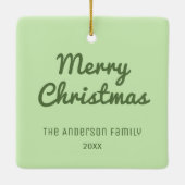 Hund Erster Weihnachtsmann Welpe Foto Pawprints Keramikornament (Rückseite)