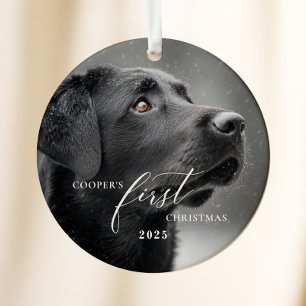 Hund erstes Weihnachten Schrift Ornament