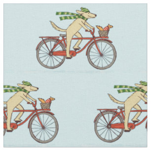 Hund fährt Fahrrad mit süßem Eichhörnchen-Freund Stoff