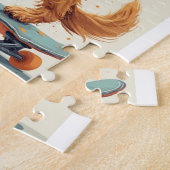 Hund fährt Skateboard Puzzle (Seite)