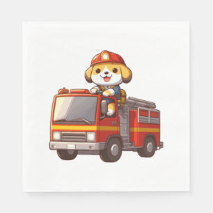 Hund Feuerwehrmännisches klassisches T-Shirt (1) Serviette
