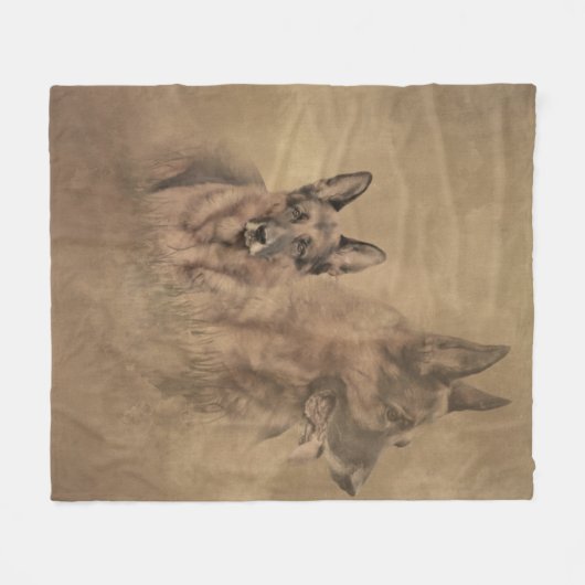 Hund Fleecedecke (Vorderseite (Horizontal))