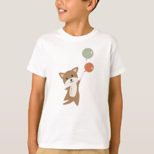 Hund fliegt mit Balloons Funny Animal auf T-Shirt