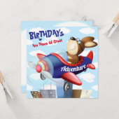 Hund Flying Airplane Geburtstag Karte (Vorderseite/Rückseite Beispiel)