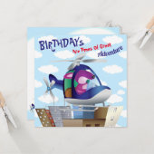 Hund Flying Helicopter Geburtstag Karte (Vorderseite/Rückseite Beispiel)