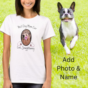 Hund Foto Beste Hündin Mama je Heart Paw Print T-S T-Shirt
