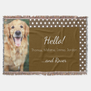 Hund Foto Familienname Polka Dot Brown Decke