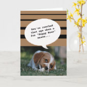 Hund Foto Happy Hour Altes sonniges Geburtstag Karte (Gelbe Blume)