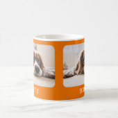 Hund Foto Haustier Minimalistisch Orange Frohe Wei Kaffeetasse (Mittel)