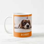 Hund Foto Haustier Minimalistisch Orange Frohe Wei Kaffeetasse (Links)