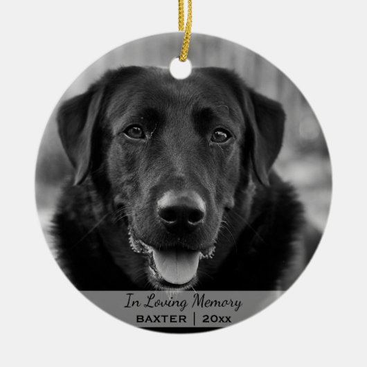 Hund Foto Name Weihnachtsbaum Keramik Ornament (Vorne)