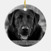 Hund Foto Name Weihnachtsbaum Keramik Ornament (Hinten)