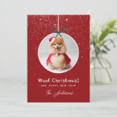 Hund Foto Schnee Red Woof Weihnachten (Stehend Vorderseite)