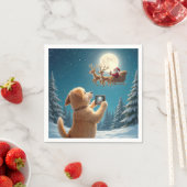 Hund fotografieren den Weihnachtsmann in Sleigh Serviette (Beispiel)