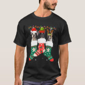 Hund Französisch Bulldog Weihnachtssocken Xmas Paj T-Shirt (Vorderseite)