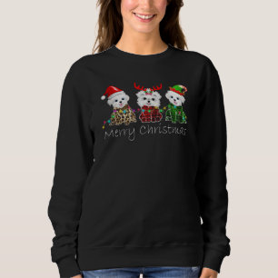 Hund Frohe Weihnachten Maltesisch Sweatshirt