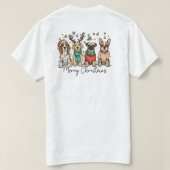 Hund Frohe Weihnachten T-Shirt (Design Rückseite)