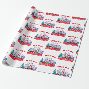 Hund frohe Weihnachten White Shepherd Holiday GSD Geschenkpapier