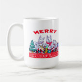 Hund frohe Weihnachten White Shepherd Holiday GSD Kaffeetasse (Links)