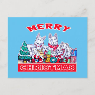 Hund frohe Weihnachten White Shepherd Holiday GSD Postkarte