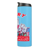 Hund frohe Weihnachten White Shepherd Holiday GSD Thermosbecher (Nach rechts gedreht)