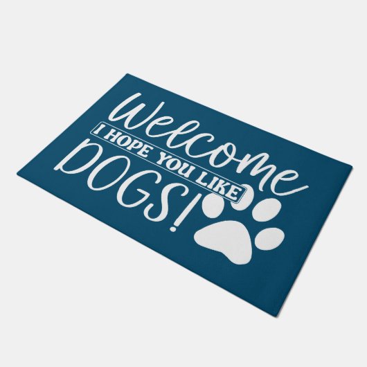 Hund Funny Doormat Willkommen Ich hoffe, Sie mögen Fußmatte (Schrägansicht)